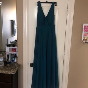 Teal formal evening gown